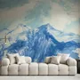 Acrylic Blue Mountain Landscape Wallpaper Mural