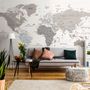 White Political Map Wallpaper Mural