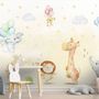 Papier peint animaux de safari jouant pour enfants et bébé