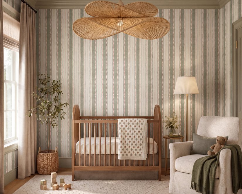 Playful Nursery Stripe Lines Wallpaper Mural