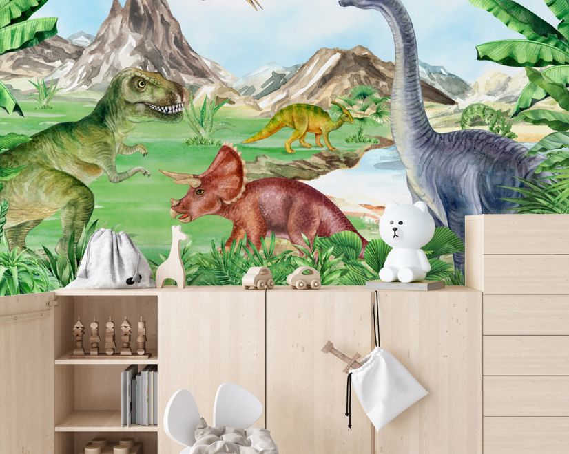 Kids Prehistoric Dinosaur Wallpaper Mural