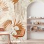 Neutrale Boho-Pflanzen mit Palmenblatt Fototapete