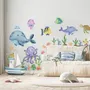 Kids Nursery Undersea Wall Decals Cute Whale with Sea Animals Wall Sticker