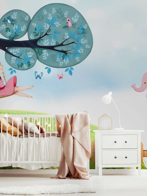 Little Child and Swing Wallpaper Mural