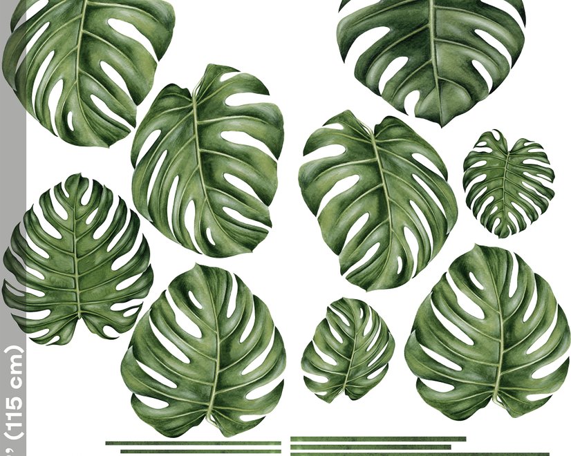 Watercolor Leafs Wall Decal Sticker