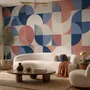 Retro Abstract Geometric Shapes Wallpaper Mural