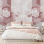 Abstract Pink Geometric Pattern Wallpaper Mural