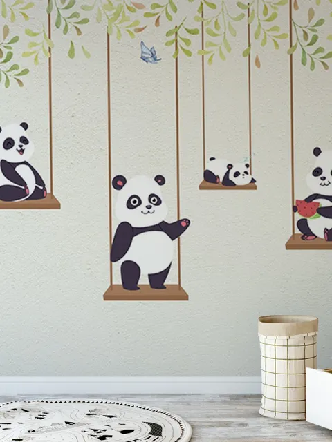 Niedliche Pandas Schaukeln Fototapete