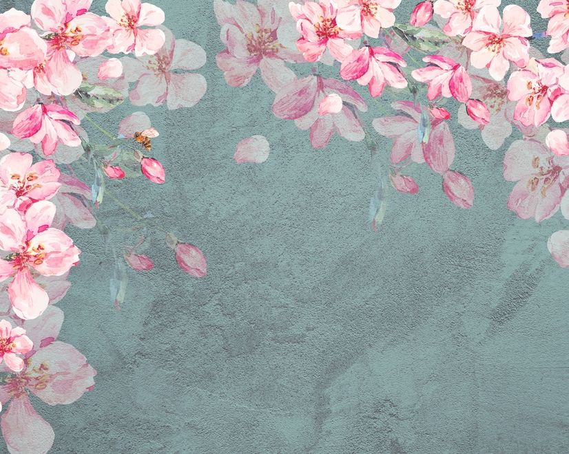 Cherry Blossom Pink Sakura Floral Wallpaper Mural