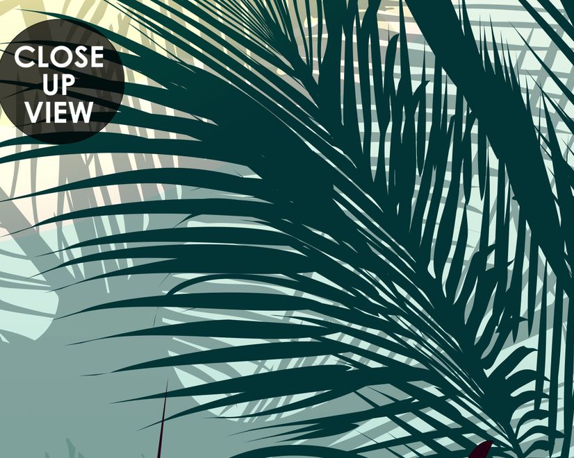 Tropical Palm Trees and Sunlight Wallpaper Mural
