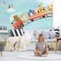 Cartoon Animals in the Amusement Park Wallpaper Mural