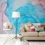 Blue Marble with Red Splash Wallpaper Mural
