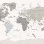 White Political Map Wallpaper Mural