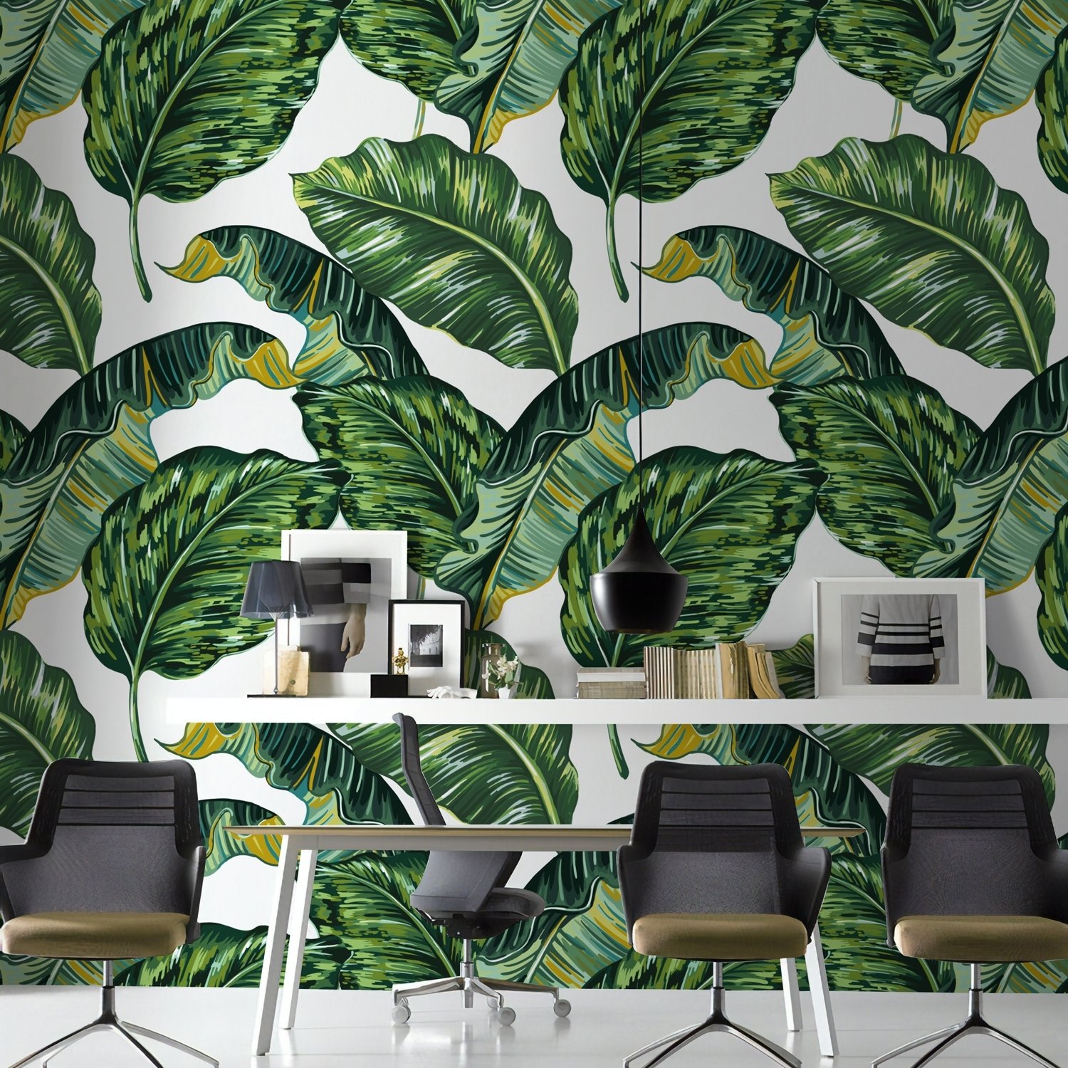 Tropical Banana Leaf Wallpaper Mural - Peel and Stick