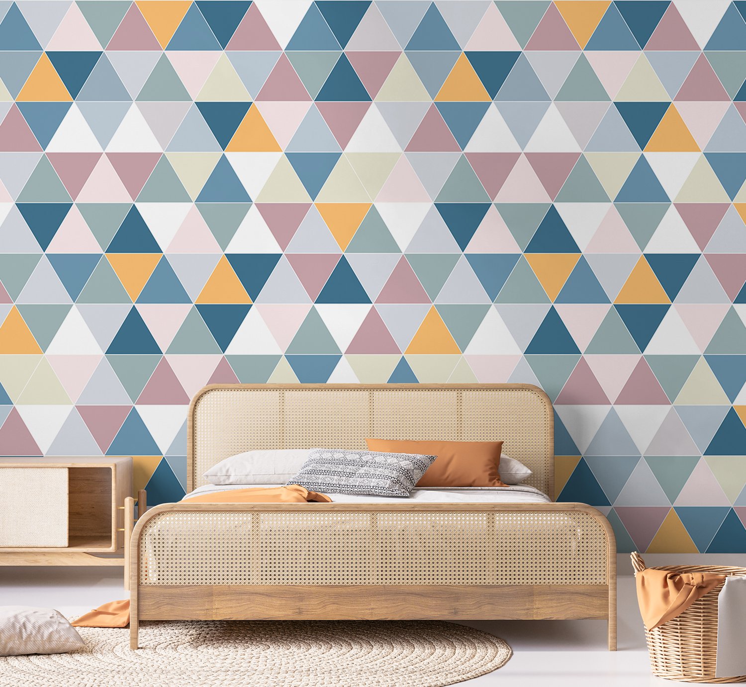Geometric Style Colorful Triangle Wallpaper Mural - Peel and Stick