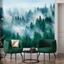 Foggy Pine Forest Wallpaper Mural