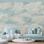 Papier peint nuages abstraits et oiseaux