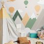 Papier peint paysage montagne montgolfières chambre bébé