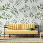 Papier peint motif feuilles palmier vert aquarelle