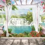 Papier peint panoramique jardin paysager et cascades en 3D