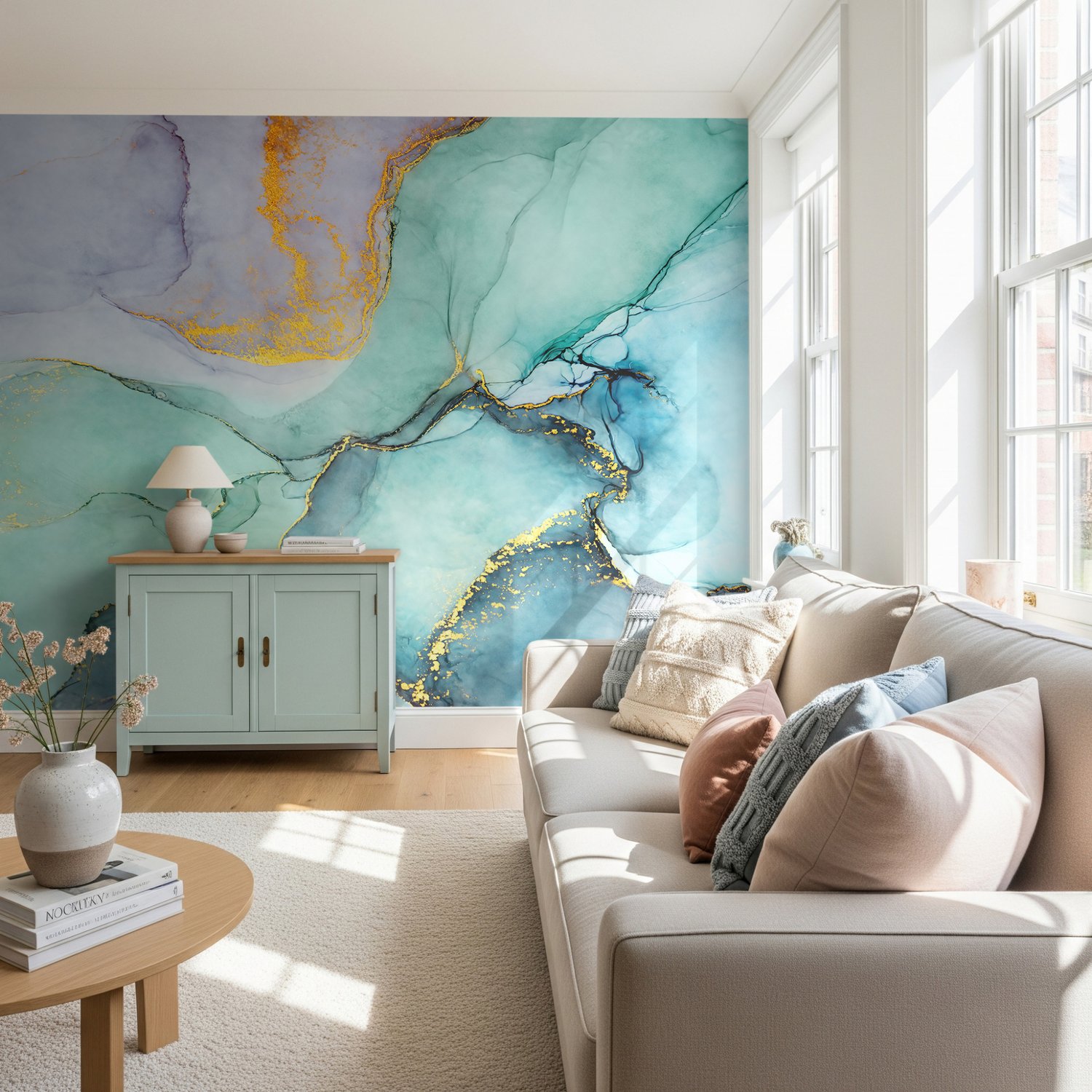 Colorful Marble Wallpaper Mural - Peel and Stick