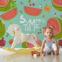 Aquarell Wassermelone und Sommerfrüchte Fototapete