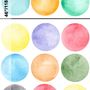 Kids Watercolor Colorful Polka Dots Wall Decal Sticker