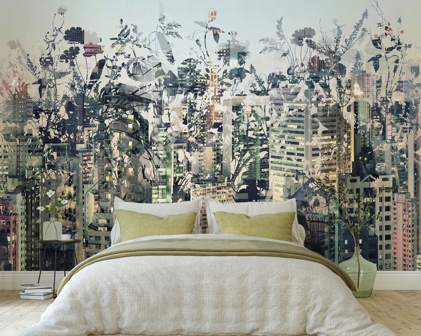 Abstract City Landscape Wallpaper Mural