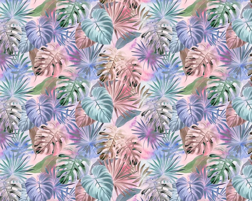 Colorful Tropical Leaf Wallpaper Mural