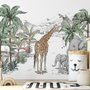 Kids Tropical Animals with Mountain Wallpaper Mural