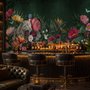 Elegant Tropical Botanical Floral and Leopard Wallpaper 