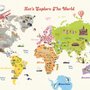Papier Peint Panoramique Éducatif et Coloré pour Enfants avec Carte du Monde