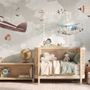 Nursery Cartoon Animals Flying with Aircraft Wallpaper Mural