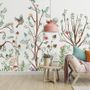 Spring Flower with Birds  on the Trees Wallpaper Mural