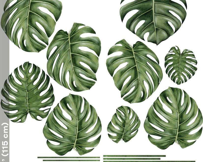 Watercolor Leafs Wall Decal Sticker