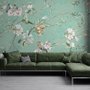 Papier peint fleurs vintage oiseaux