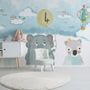 Cute Cartoon Animals with a Balloon Wallpaper Mural