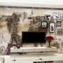 Eiffel Tower City Typography Wallpaper Mural