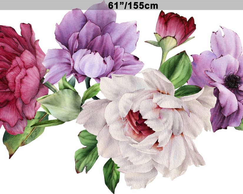 Peony Floral Colorful Bouquet Wall Decal Sticker
