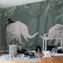 Süße Elefanten im Tropischen Dschungel Fototapete für Kinder