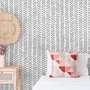Modern Herringbone Line Black and White  Wallpaper Mural