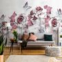 Elegant Floral with Little Butterfly Wallpaper Mural
