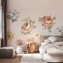 Nursery Soft Vintage Peony Floral Wall Decal Sticker