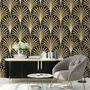 Moderne Eau De Nil Art Deco Goldene Linien Fototapete