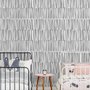 Abstract Minimalistic Black and White Line Wallpaper Mural