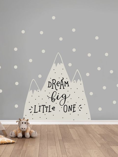 Kids Gray Mountains and White Snow Wall Decal Sticker