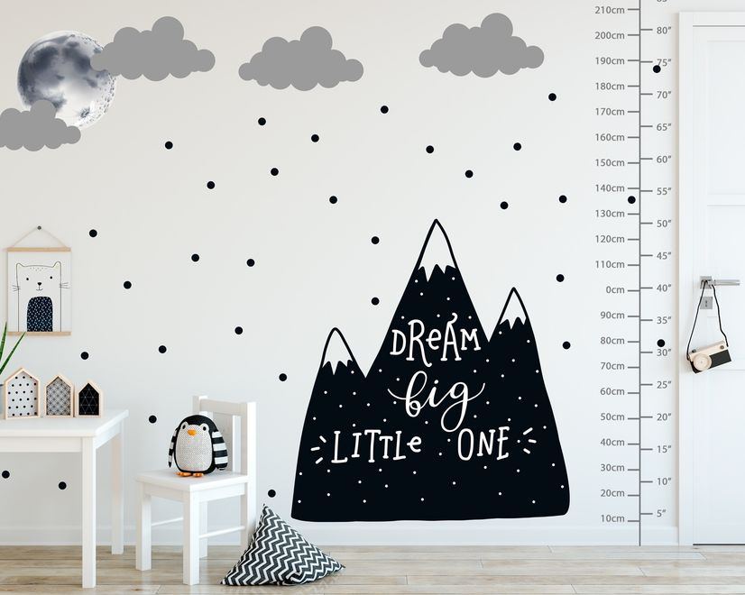 Kinder Schwarze Berge und Dunkler Mond Wandtattoo