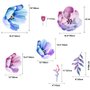 Aquarell Pink Blau Gardenia Blumenstrauß Wandtattoo