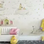 Rabbits on the Clouds and Empty Cages Wallpaper Mural