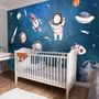 Kids Watercolor Space with Planets Wallpaper Mural